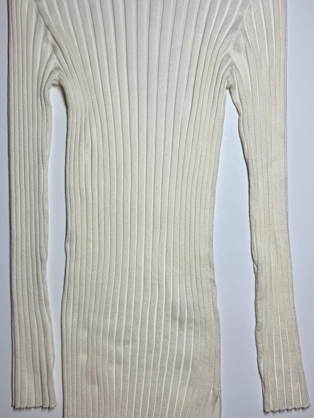 NWT Forever 21 White‎ Ribbed Mock Neck Sweater Dress Large Long Sleeve Bodycon